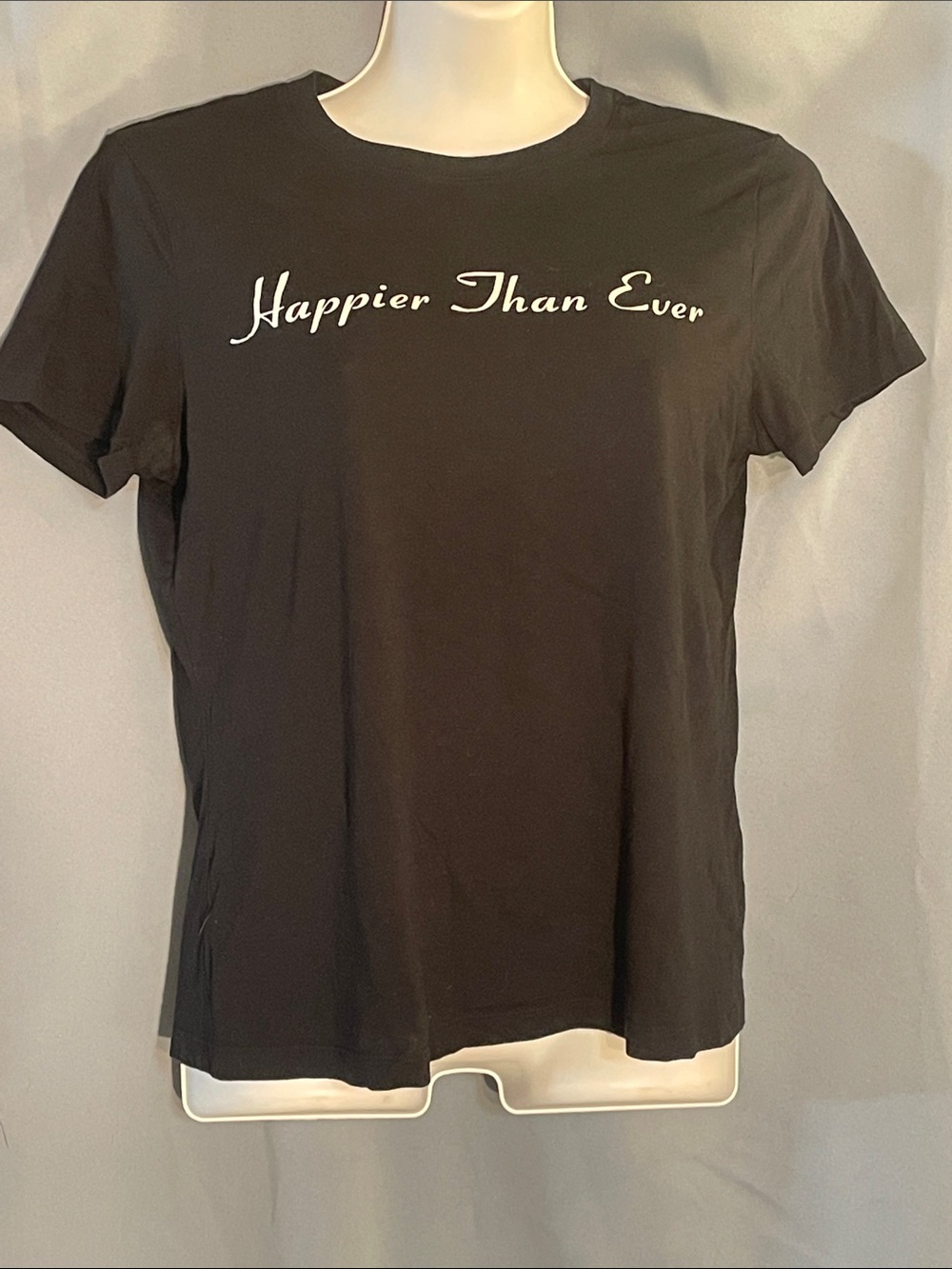 a new day Black 'Happier Than Ever' Short Sleeve Graphic Tee
